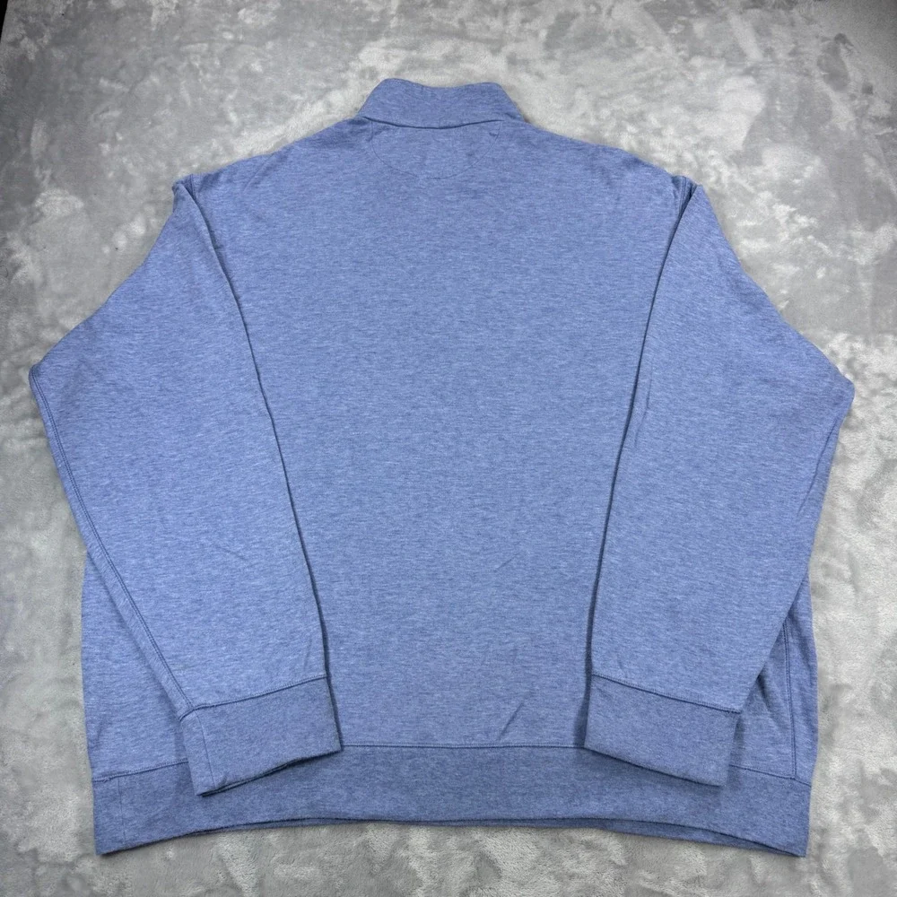 POLO RALPH LAUREN Performance 1/4 Zip Pullover Mens XL Blue Heathered Boxy